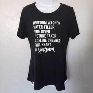 Cents of Style Women's Large Black Short Sleeve Shirt Sports Mom Graphic Tee Top